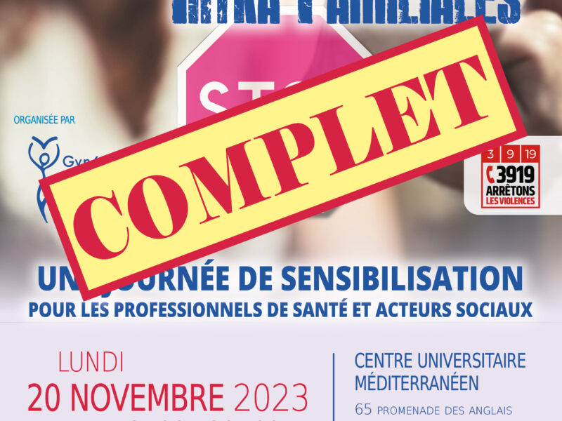 Nice – 20 Novembre 2023 : Participez au Colloque GSF de lutte contre les Violences Intra Familiales !